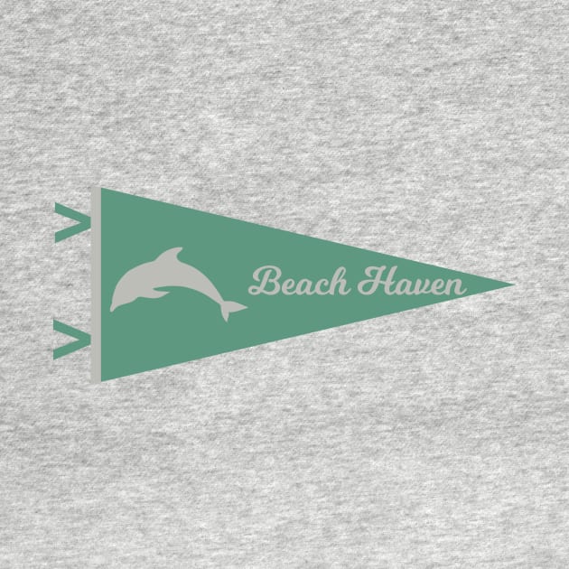 Vintage Beach Haven New Jersey Pennant T-Shirt by fearcity